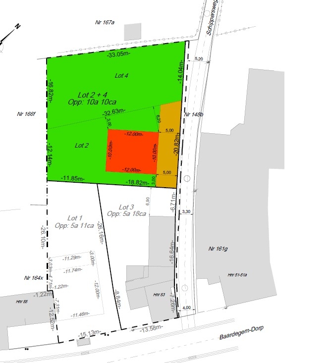 Grond te  koop in Baardegem 9310 300000.00€  slaapkamers m² - Zoekertje 12881