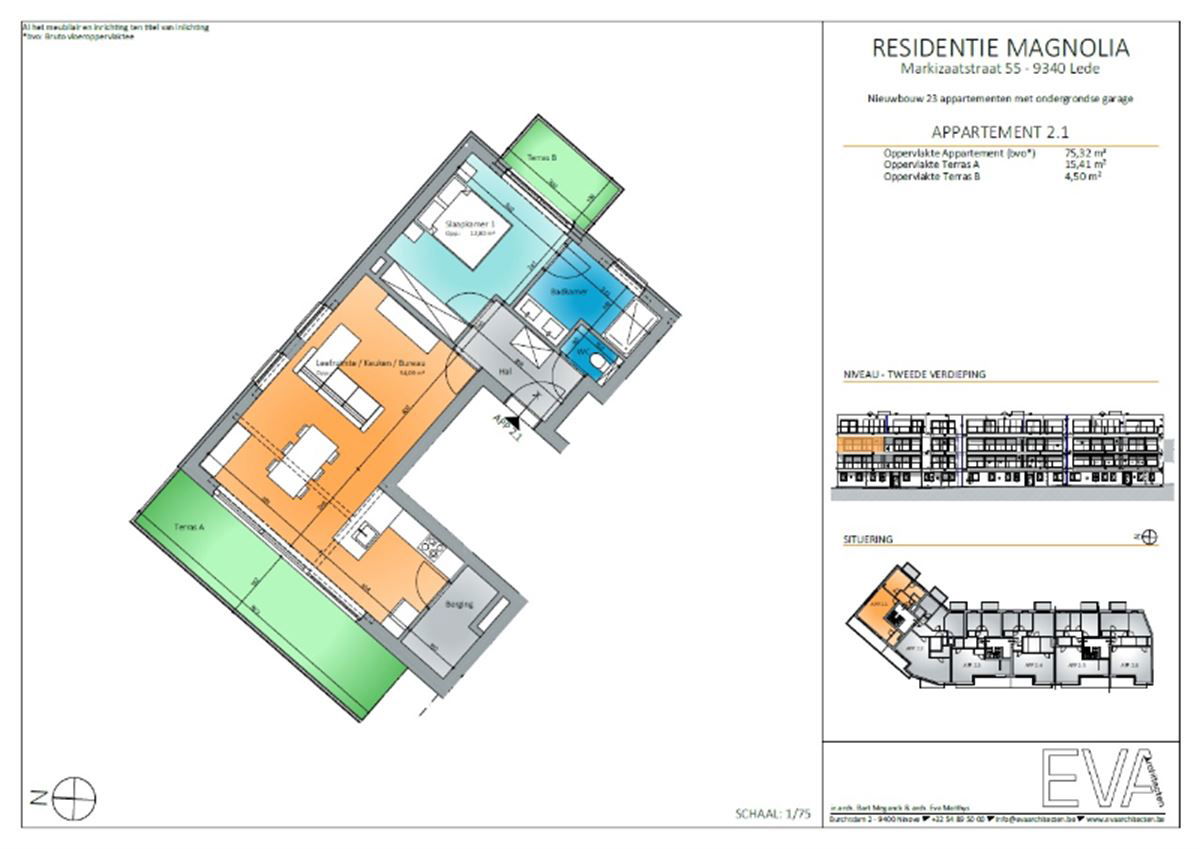 Appartement te koop in Lede 9340 240000.00€ 1 slaapkamers 75.00m² - Zoekertje 276928