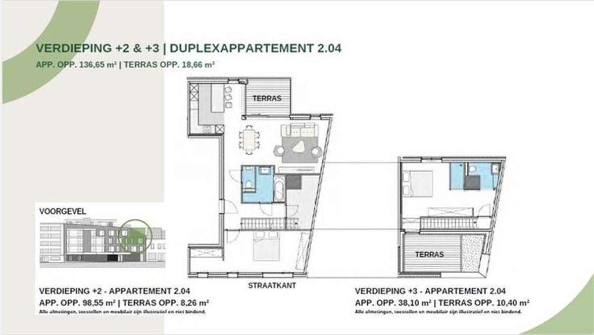 Duplex te  koop in Aalst 9300 515000.00€ 2 slaapkamers 137.00m² - Zoekertje 1239099