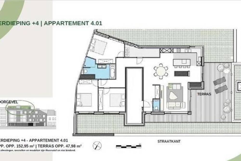 Penthouse te  koop in Aalst 9300 699000.00€ 3 slaapkamers 152.00m² - Zoekertje 1242499