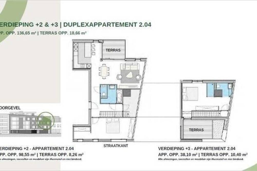 Duplex te  koop in Aalst 9300 515000.00€ 2 slaapkamers 136.65m² - Zoekertje 1242502