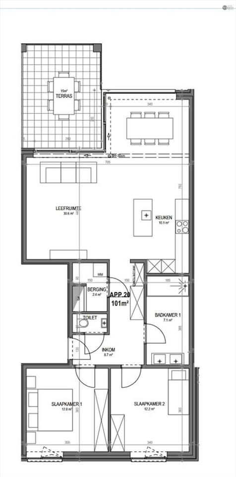 Appartement te  koop in Moerbeke-Waas 9180 297000.00€ 2 slaapkamers 101.00m² - Zoekertje 1360926