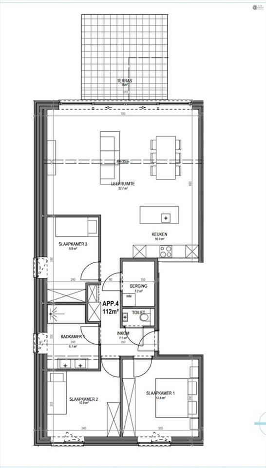 Appartement te  koop in Moerbeke-Waas 9180 308000.00€ 3 slaapkamers 112.00m² - Zoekertje 1360918