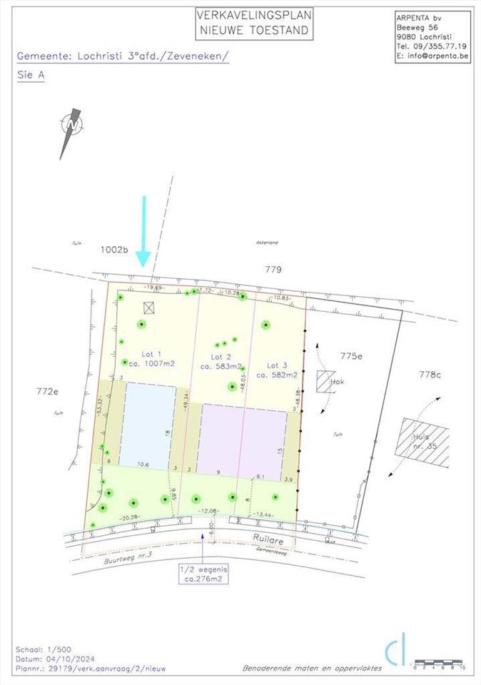 Grond te  koop in Zeveneken 9080 410000.00€  slaapkamers m² - Zoekertje 401584