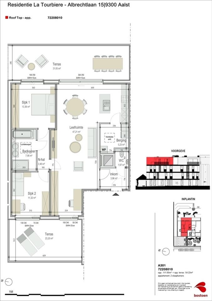 Penthouse te koop in Aalst 9300 465000.09€ 2 slaapkamers 111.80m² - Zoekertje 443788