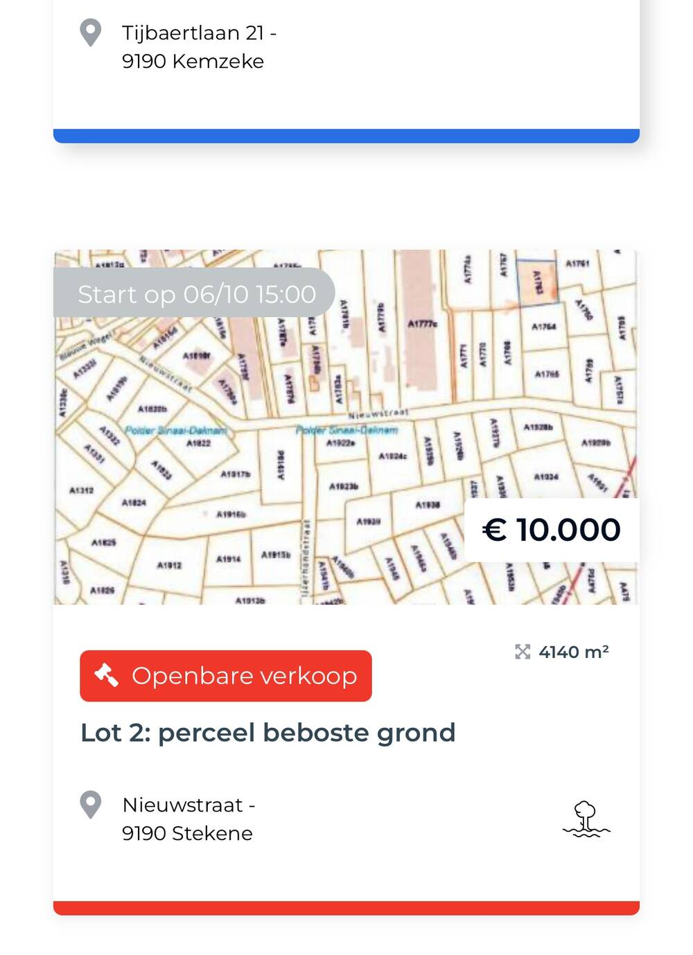 Grond te  koop in Stekene 9190 10000.00€  slaapkamers m² - Zoekertje 576681