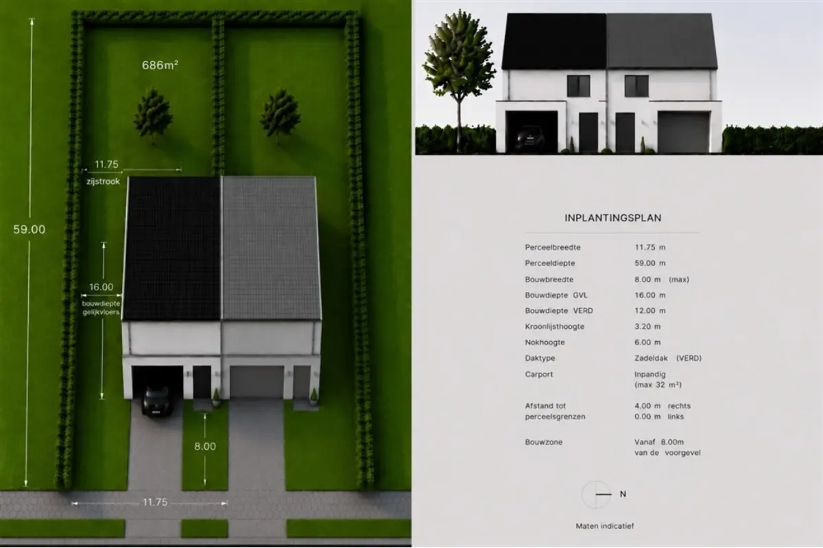 Bouwgrond te  koop in De Klinge 9170 275000.00€  slaapkamers m² - Zoekertje 791196