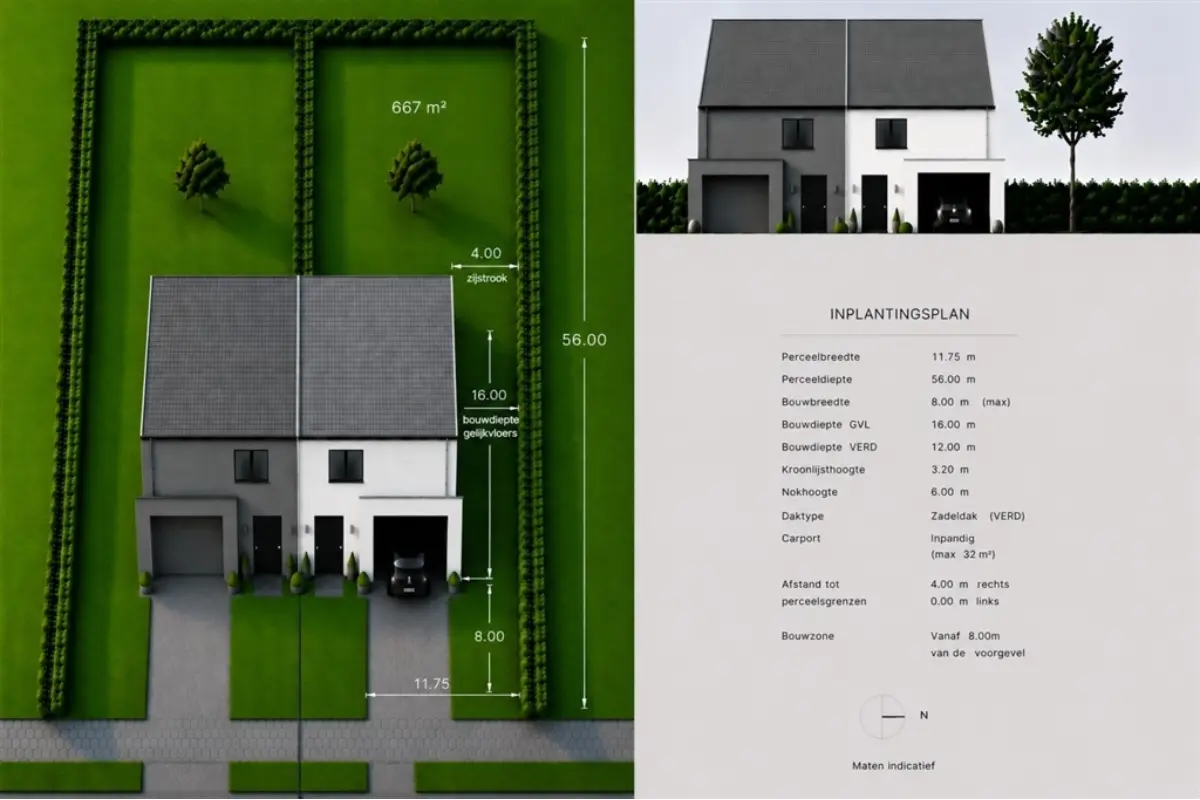Bouwgrond te  koop in De Klinge 9170 267000.00€  slaapkamers m² - Zoekertje 791195